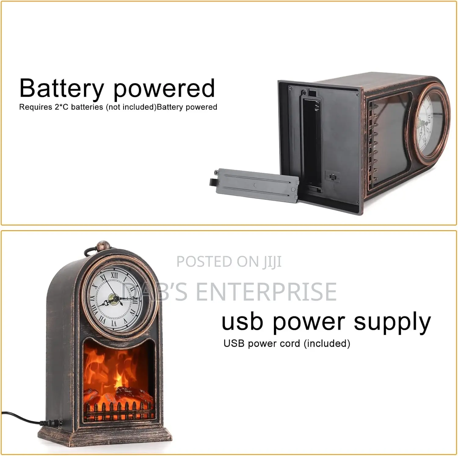 Led Fireplace With Clock