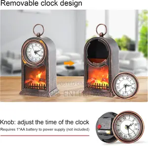 Led Fireplace With Clock