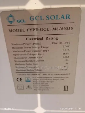 335w Solar Mono Panel Canadian