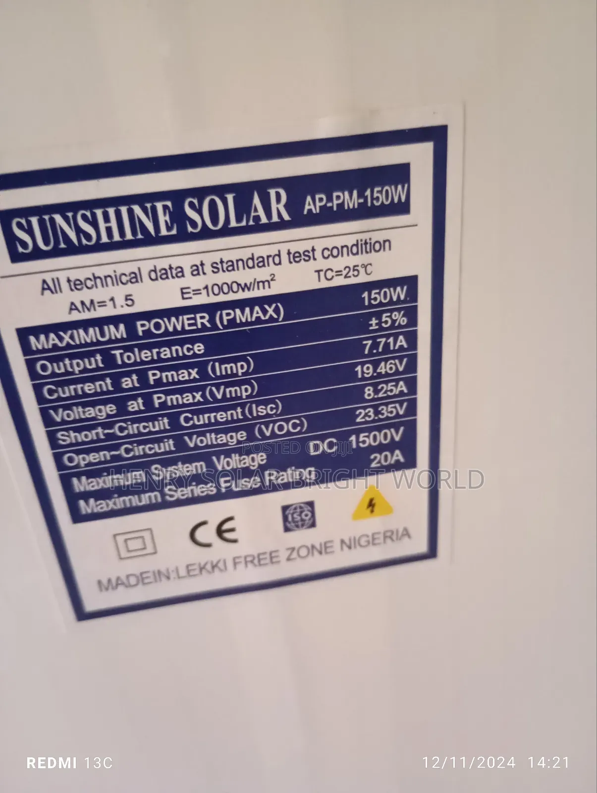 150w Solar Panel