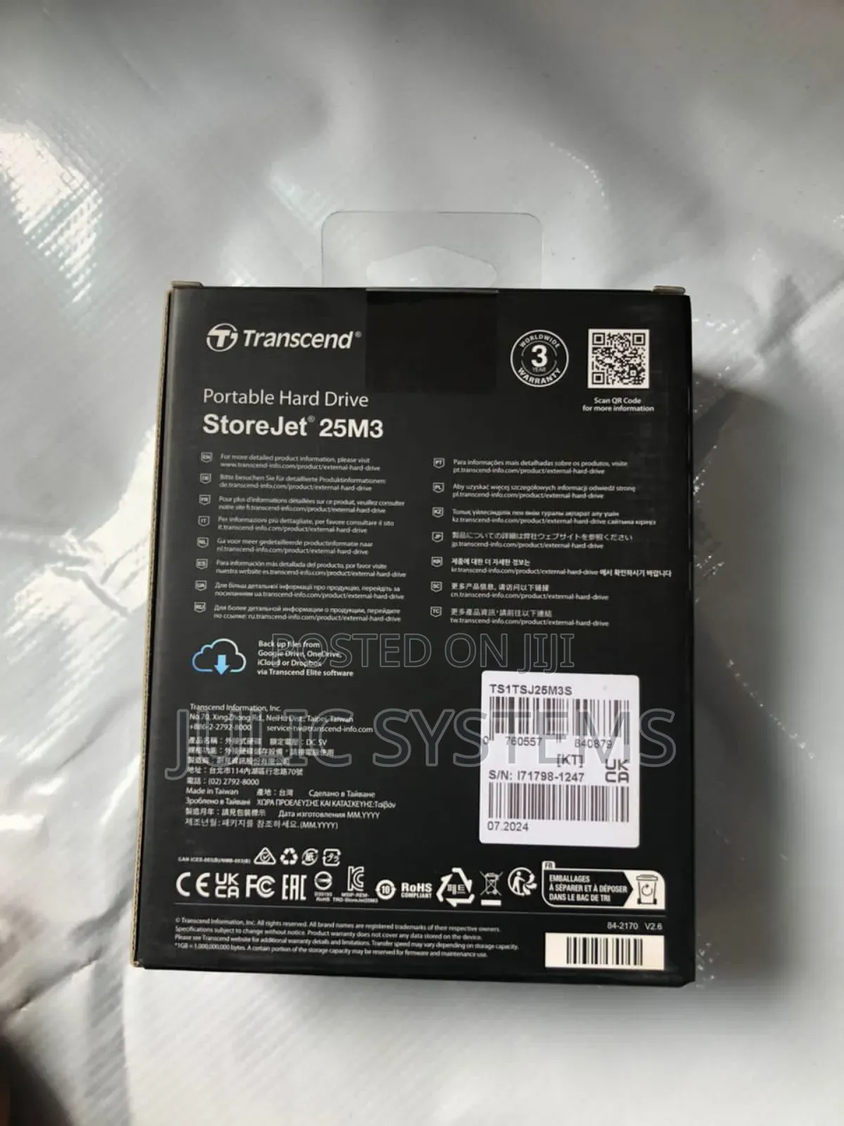 Transcend 1tb Usb 3.1 Storejet 25m3 HDD Portable Hard Drive