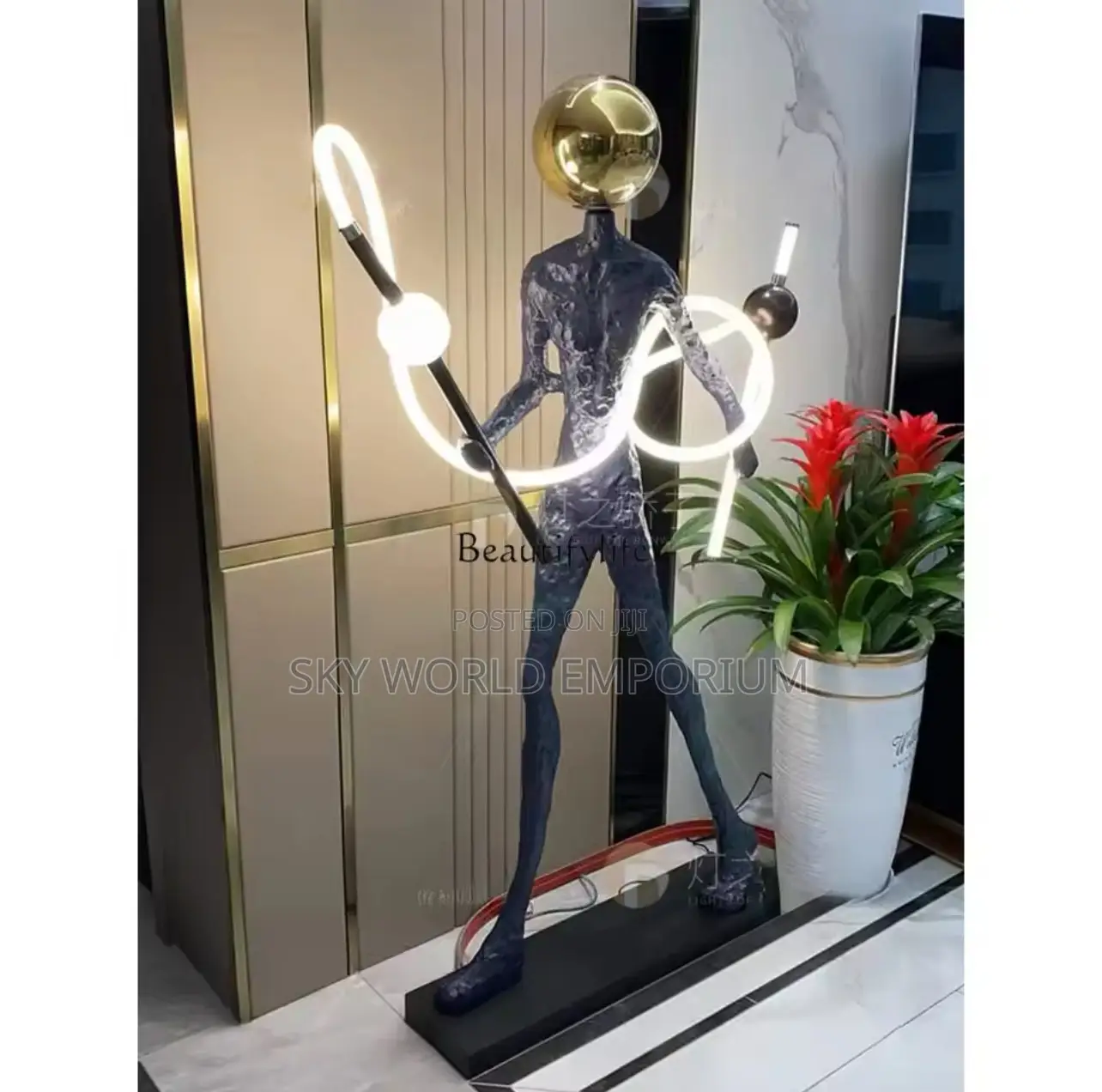 Humanoid Art Sculpture With Light