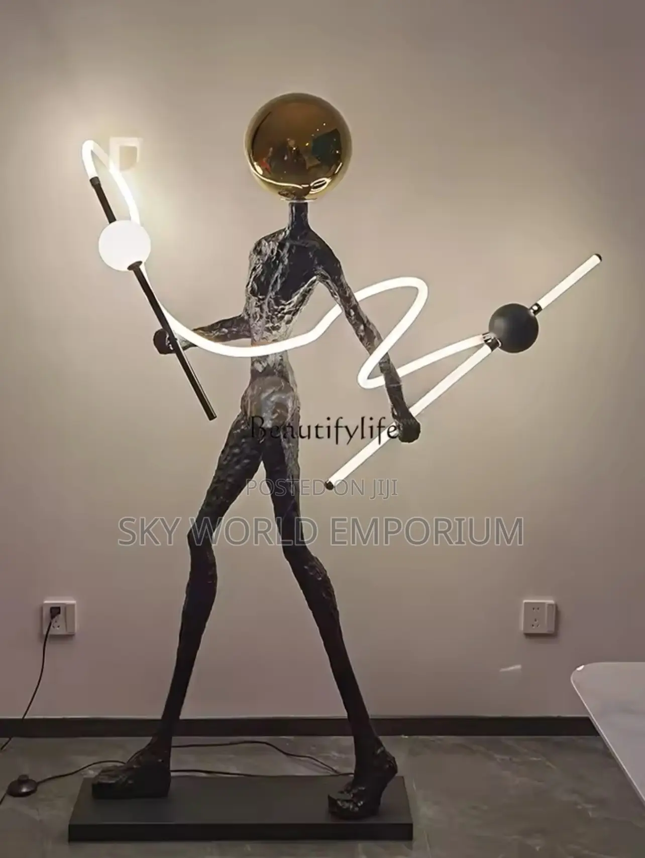 Humanoid Art Sculpture With Light