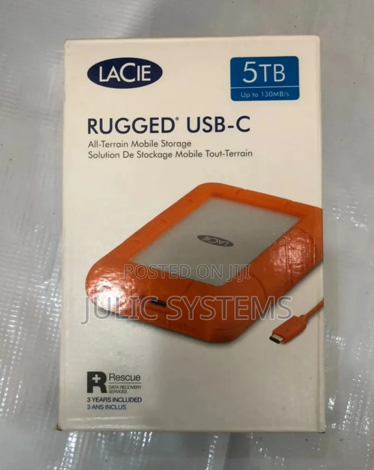 Lacie 5TB Rugged USB-C 3.2 Gen 1 External Hard Drive