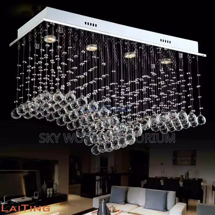 Modern Quadrate Crystal Led Chandelier Pyramid Shape