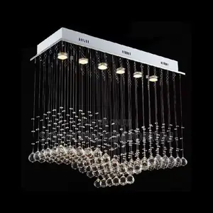 Modern Quadrate Crystal Led Chandelier Pyramid Shape