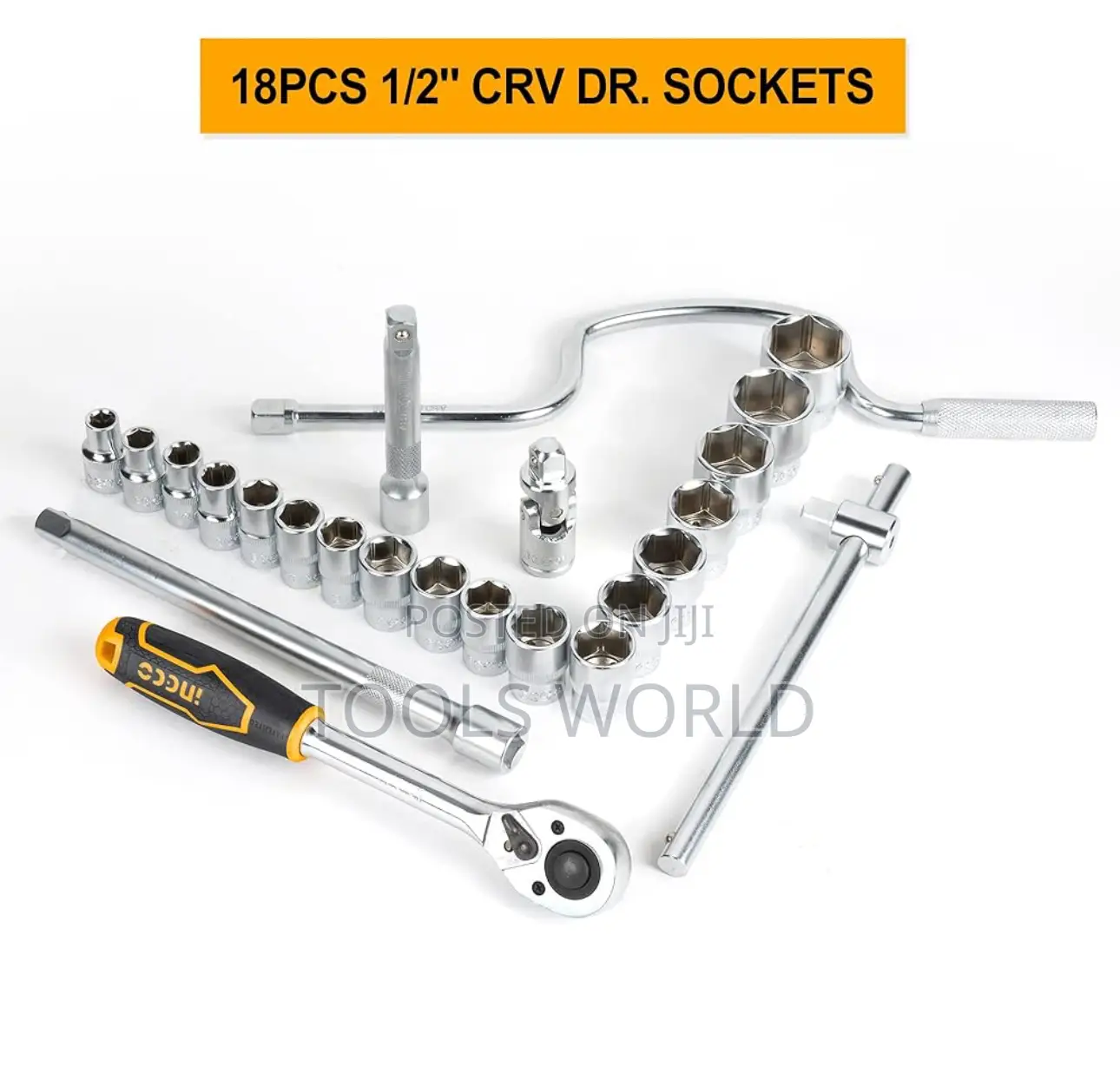 24pcs 1/2" Socket Set, 1/2" CRV DR
