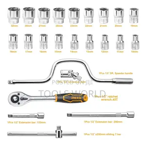 24pcs 1/2" Socket Set, 1/2" CRV DR