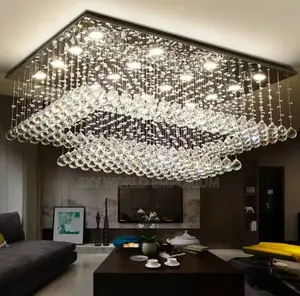 Rectangle Modern LED Lighting Crystal Ball Lustre Luxury