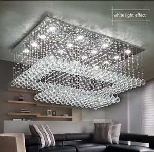 Rectangle Modern LED Lighting Crystal Ball Lustre Luxury