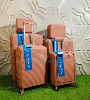 Sensamite Set of 6 Black Foreign Rubber Travel Luggage Boxes
