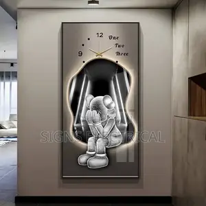 Luxury Paintings Modern Art Home Accessories Clock Wall Lamp