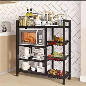 4-Storey Kitchen Shelf With 3 Wire Baskets
