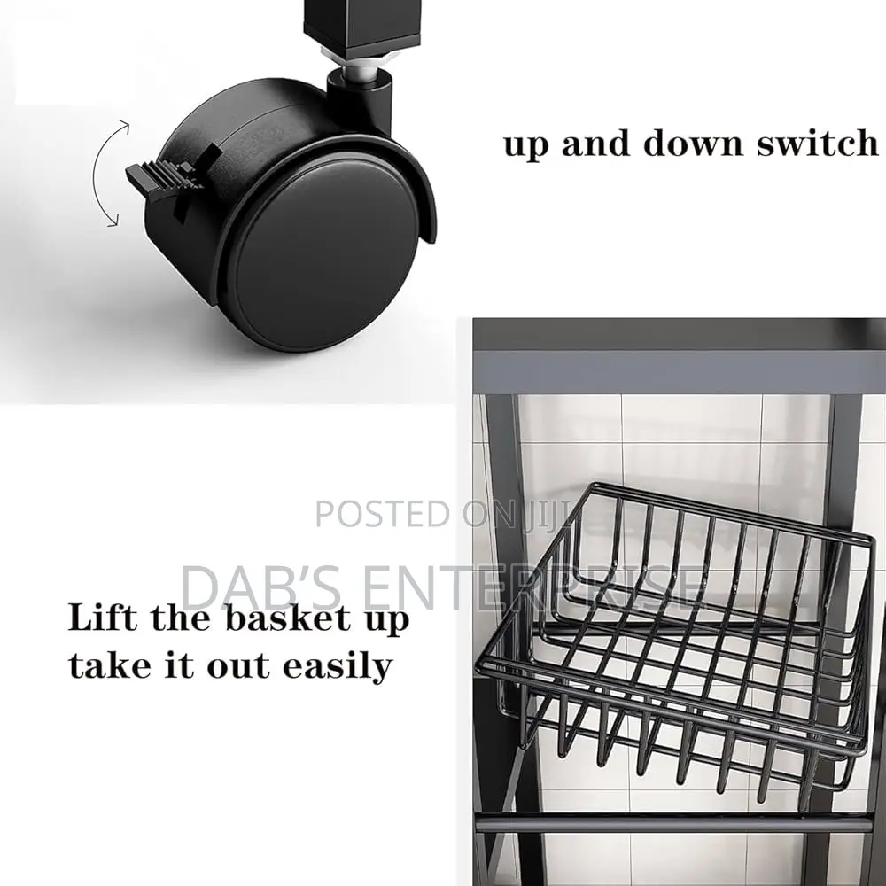 4-Storey Kitchen Shelf With 3 Wire Baskets