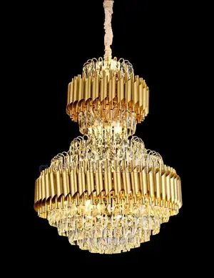 Gold and Black Body Available Crystal Chandelier Light