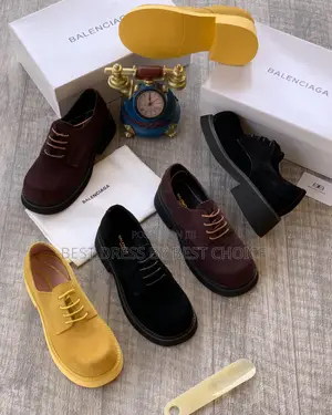 Photo - Balenciaga Lace Up Suede Shoe: Sergent 20mm Derby