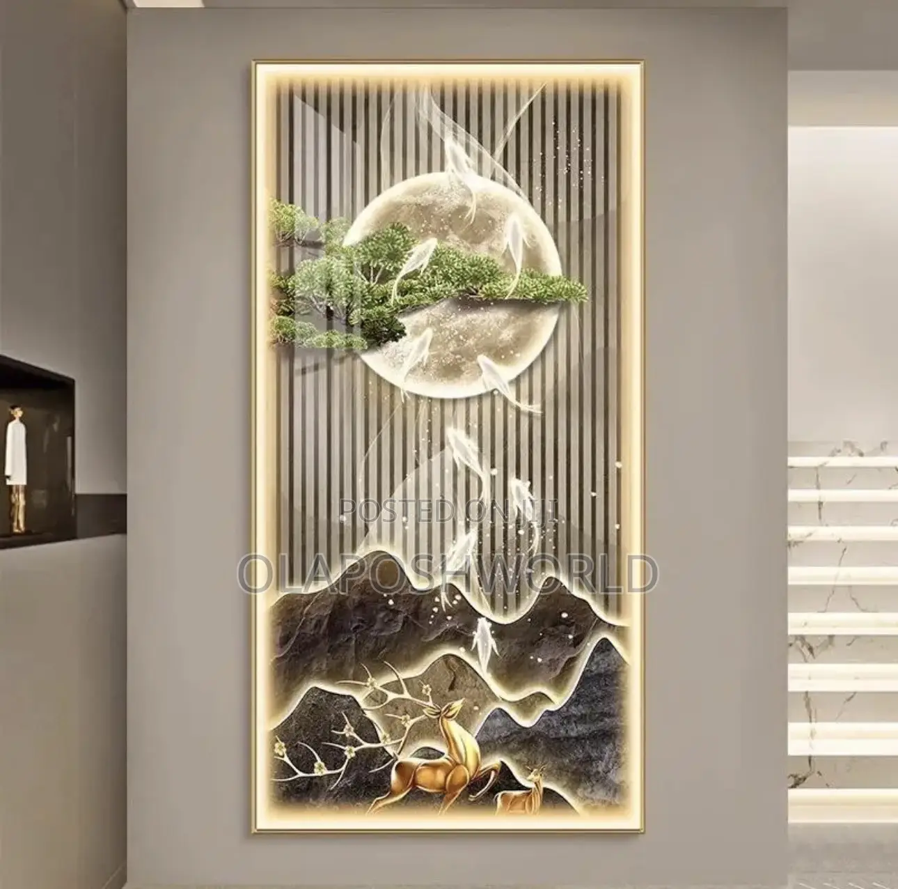 Led Lighted Acrylic Stoned Wall Art 2ft*4ft