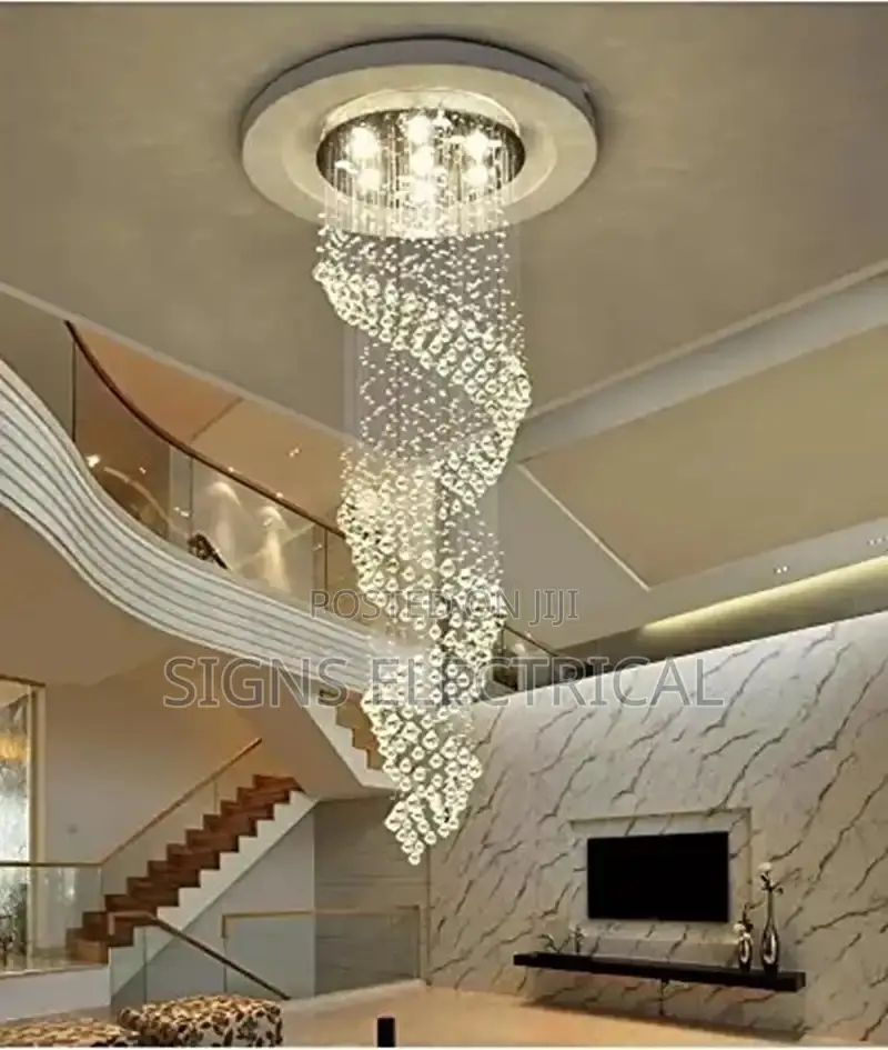 Modern Crystal Chandelier for Spiral Interior Design