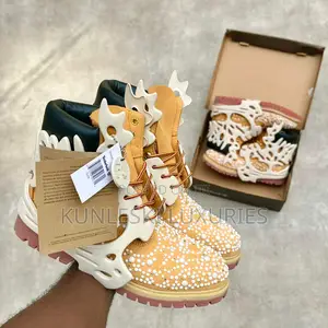 Original Custom Swarovski Pearl Timberland Boot