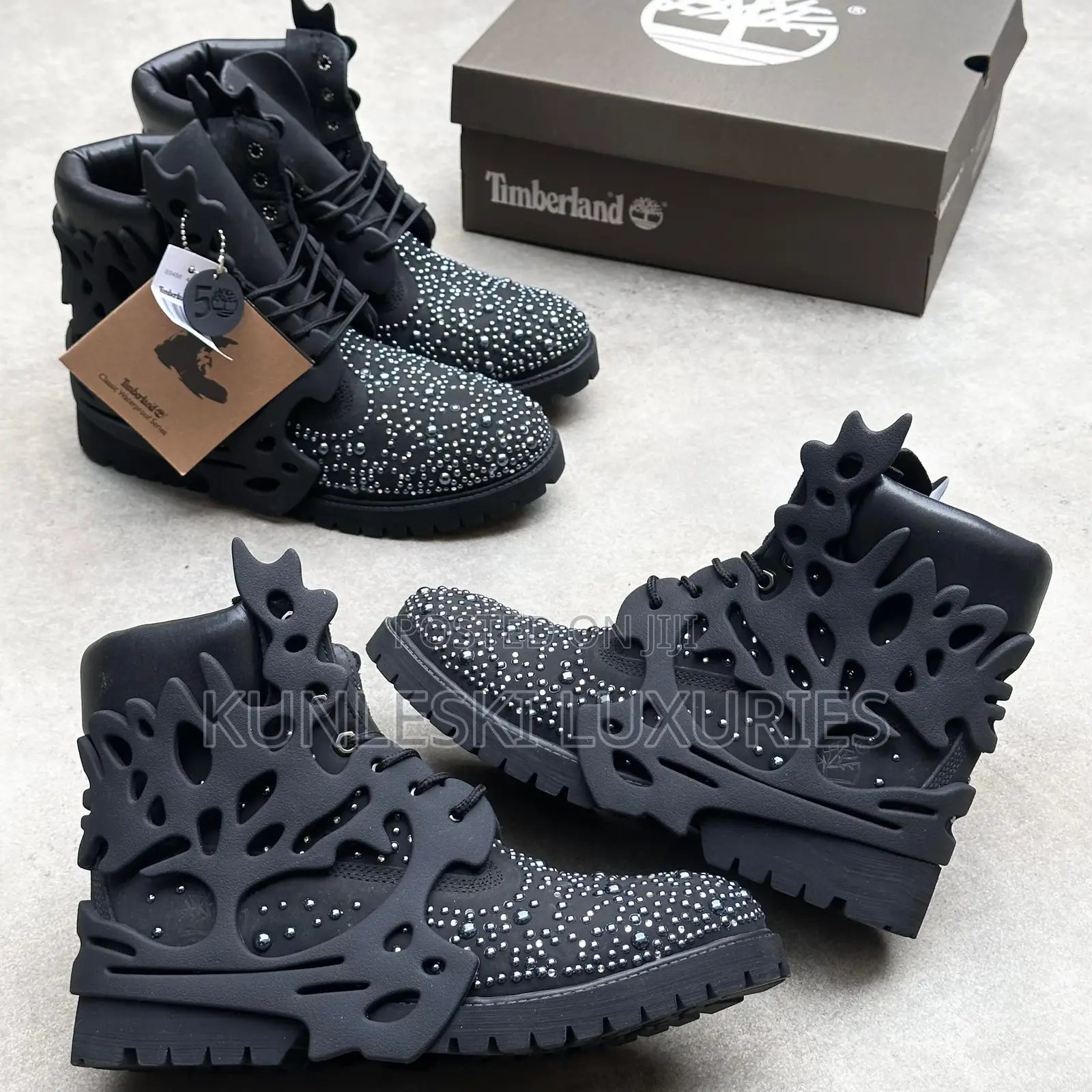Original Custom Swarovski Pearl Timberland Boot