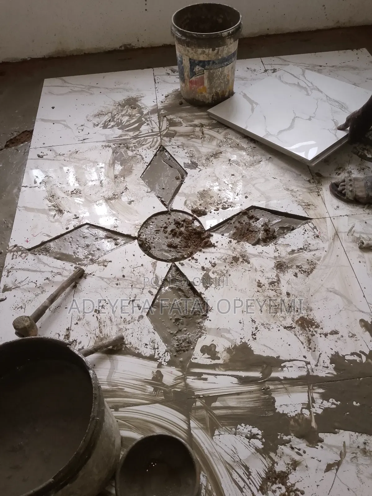 Stamp Floor Concrete and Tiling.