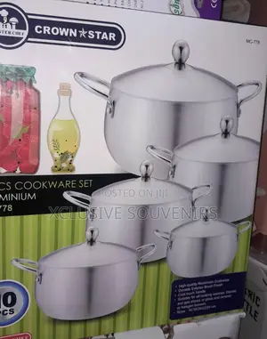 10pcs High Quality Crown Star Aluminum Cookware Set With Lid