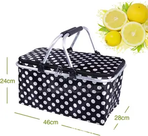Photo - Foldable Shopping Basket Large Picnic Basket - 30l
