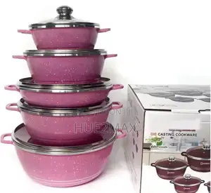 Marble Non Stick Pot Cookware Set Pink