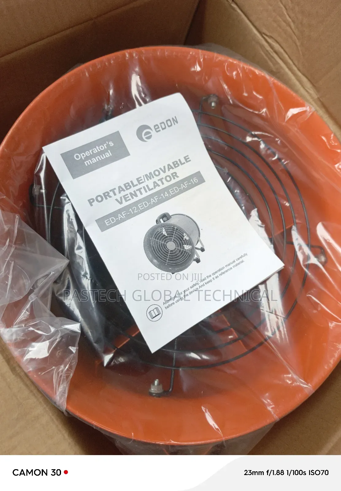 10" Portable Ventilator With a 5m Hose 220v-240v