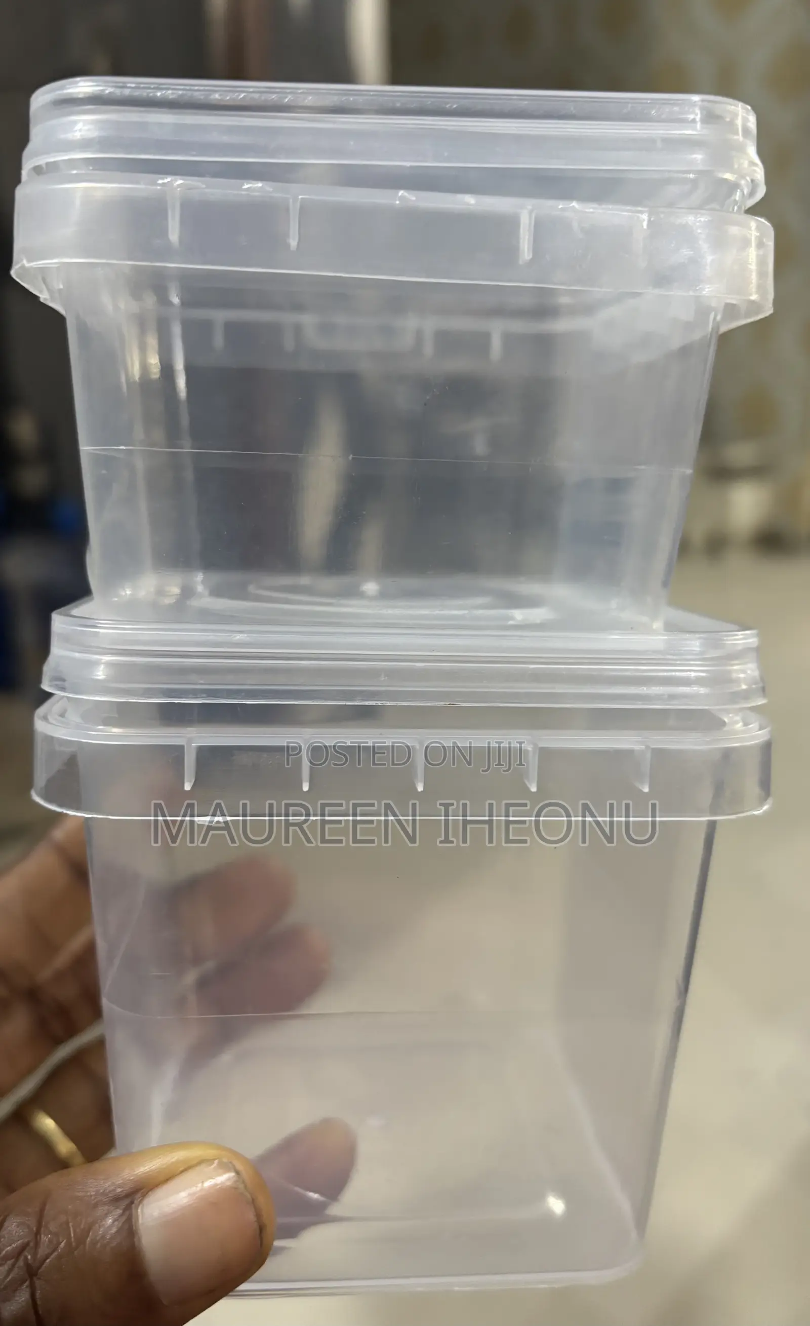 Transparent Square Plastic (500ml)- 10pcs