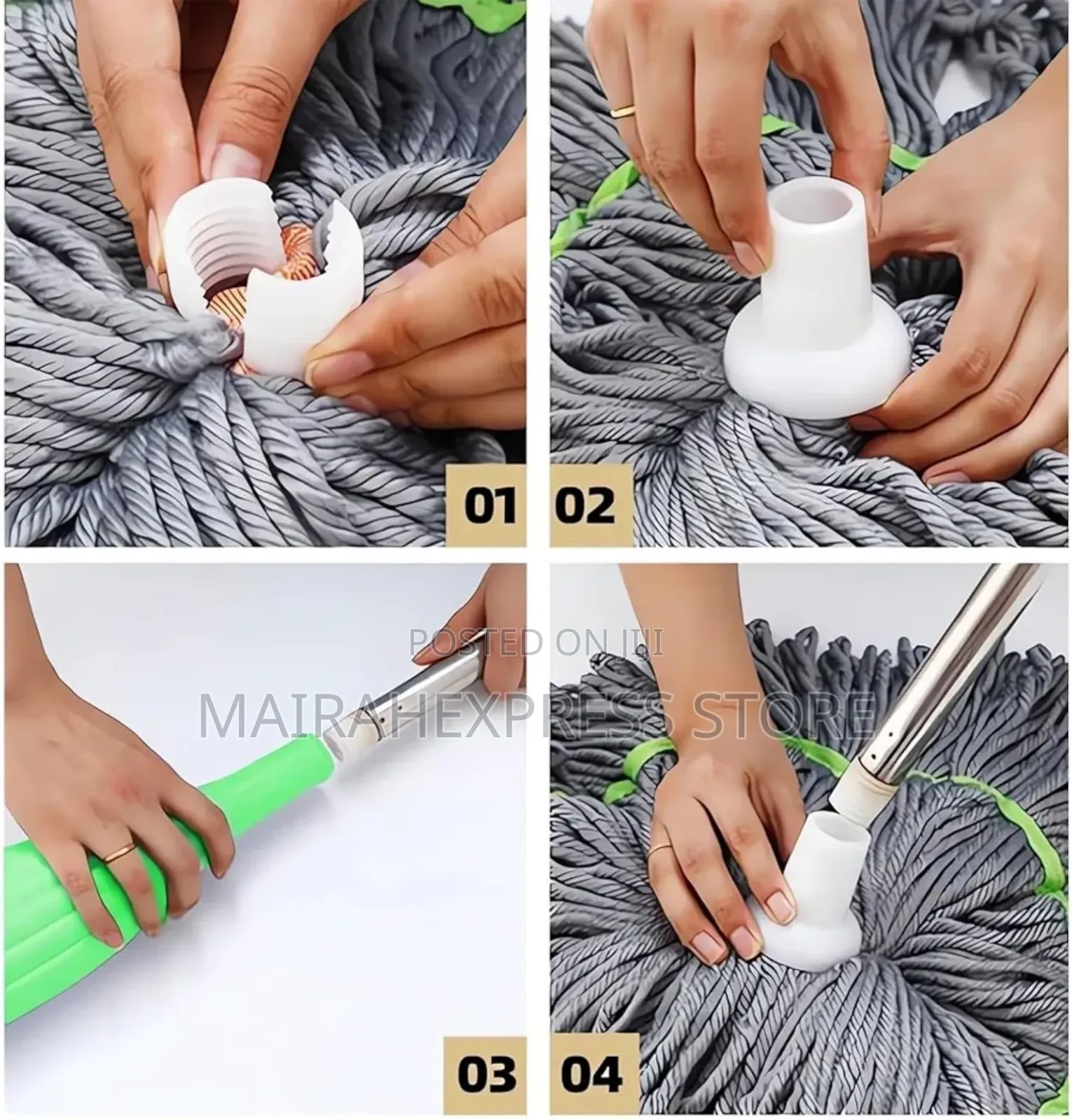 2in1 Dehydration, Self-Wringing Twist Mop for Floor Cleaning