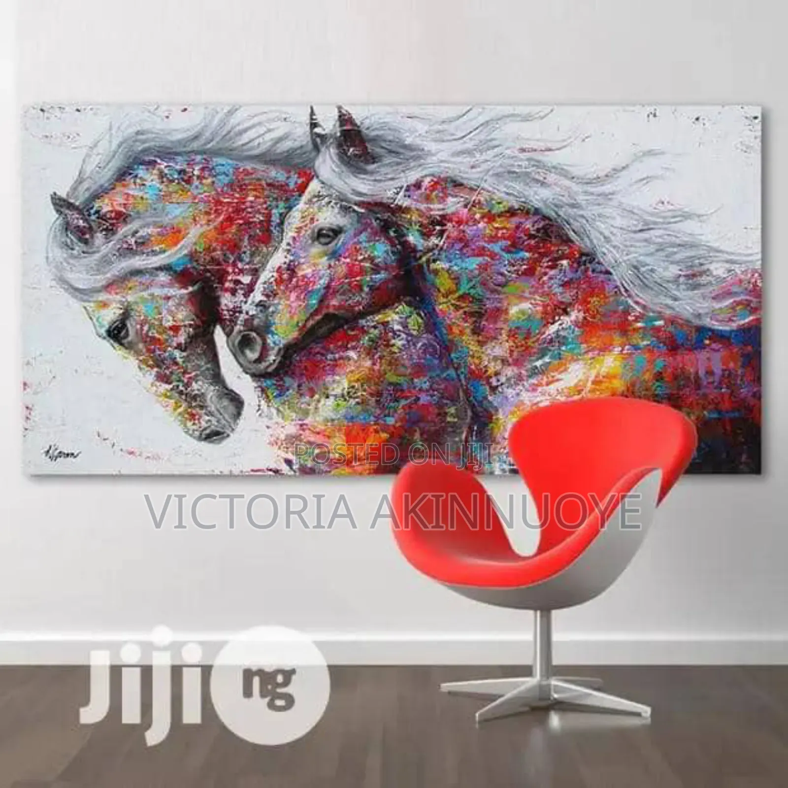 Horse Design Decorative Wall Canvas Frame