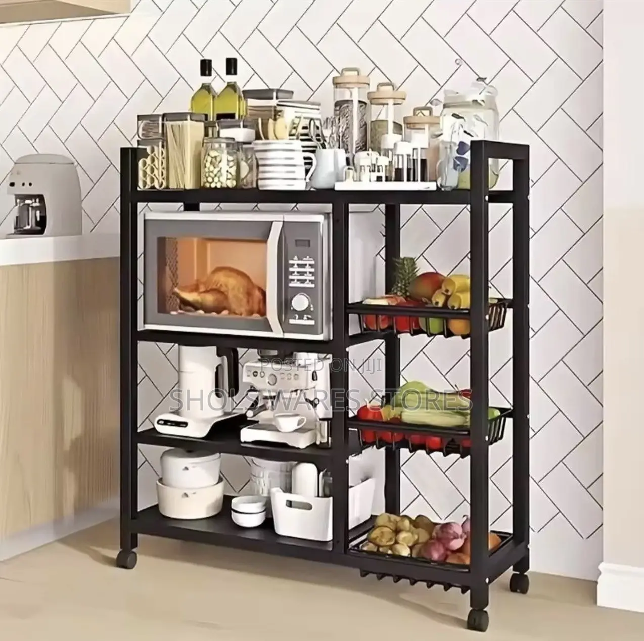 4-Layer Kitchen Shelf With Baskets