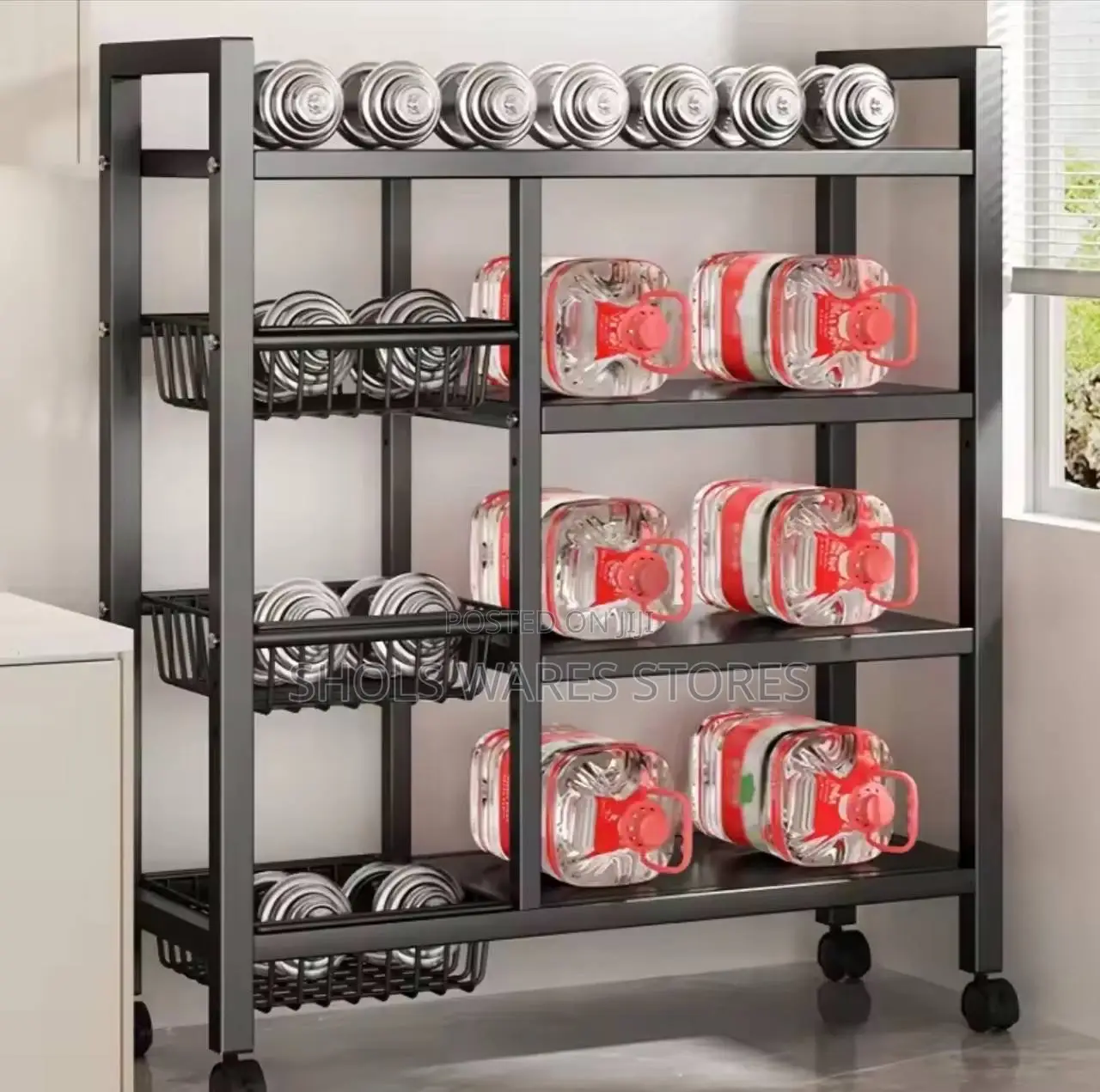4-Layer Kitchen Shelf With Baskets