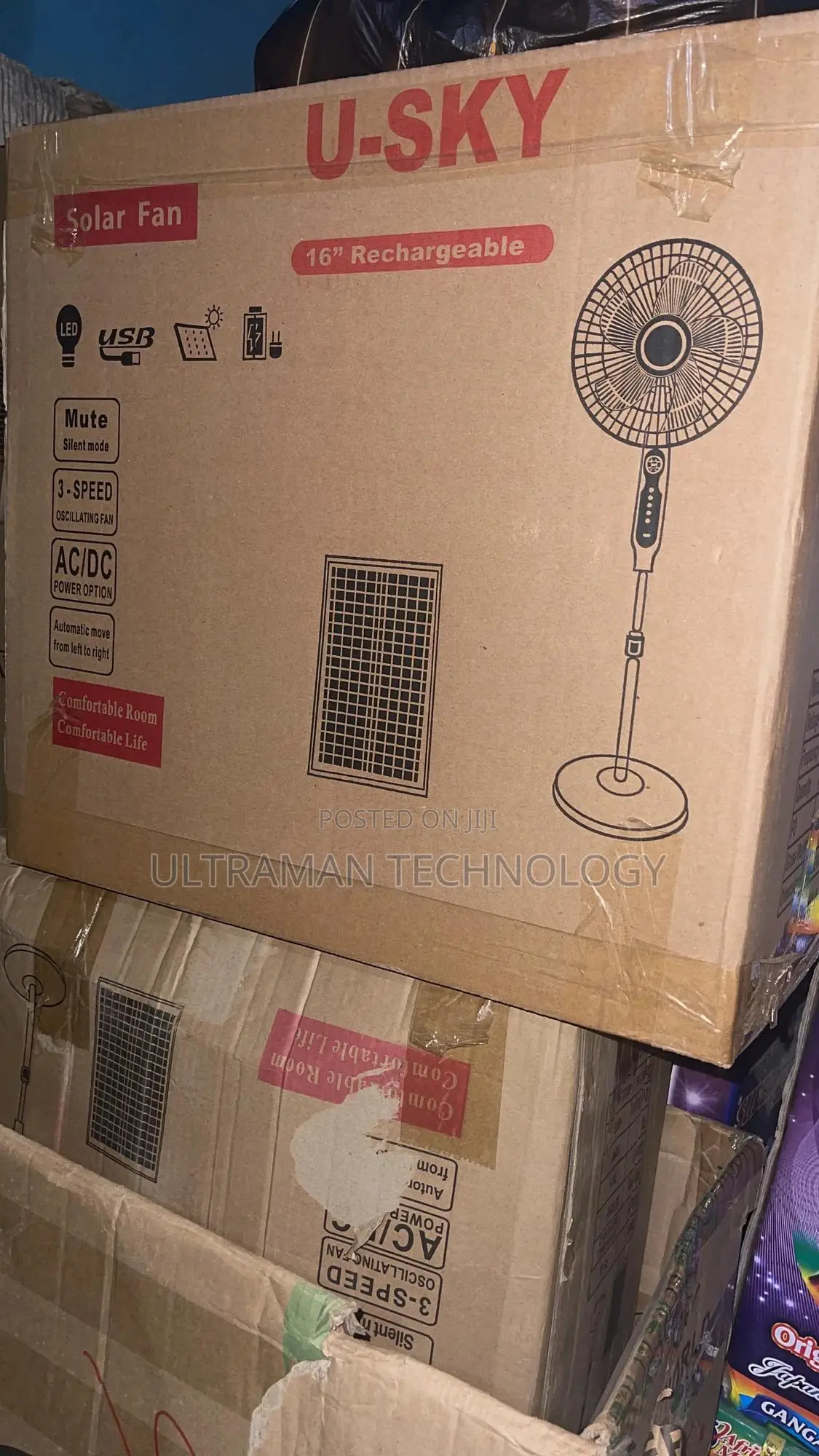 Standard Rechargeable Solar Standing Fan