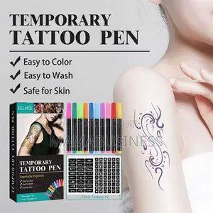 Eelhoe Temporary Tattoo Pen Set With 10 Pens and 2 Templates