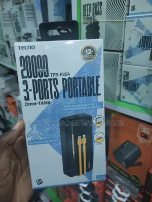Tecno 20000mah 3 Ports Portable Power Bank