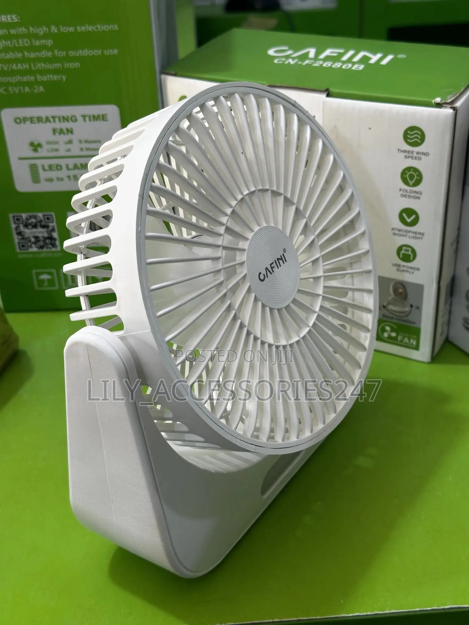 Cafini Smart Table Fan Powerful Cooling 4500mah Battery