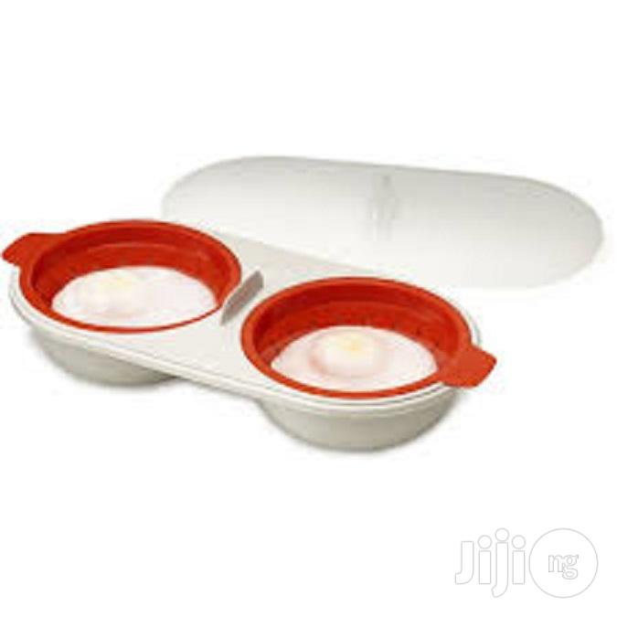 Double Egg Cooker Poacher Microwave Steamer