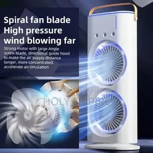 Photo - Air Cooler Double-Head Mist Fan Shakeable Rechargeable