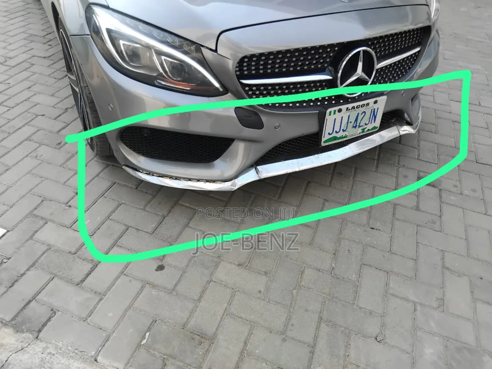 C300 2017 Complete Front Bumper Shining Crome