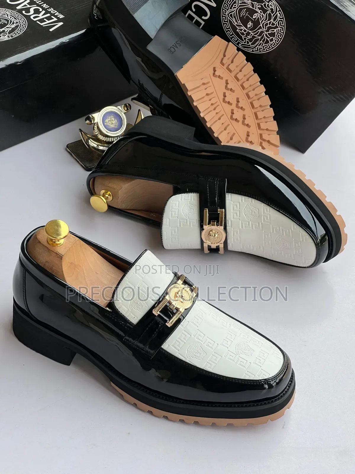 Men's Versace Leather Pull on Shoes