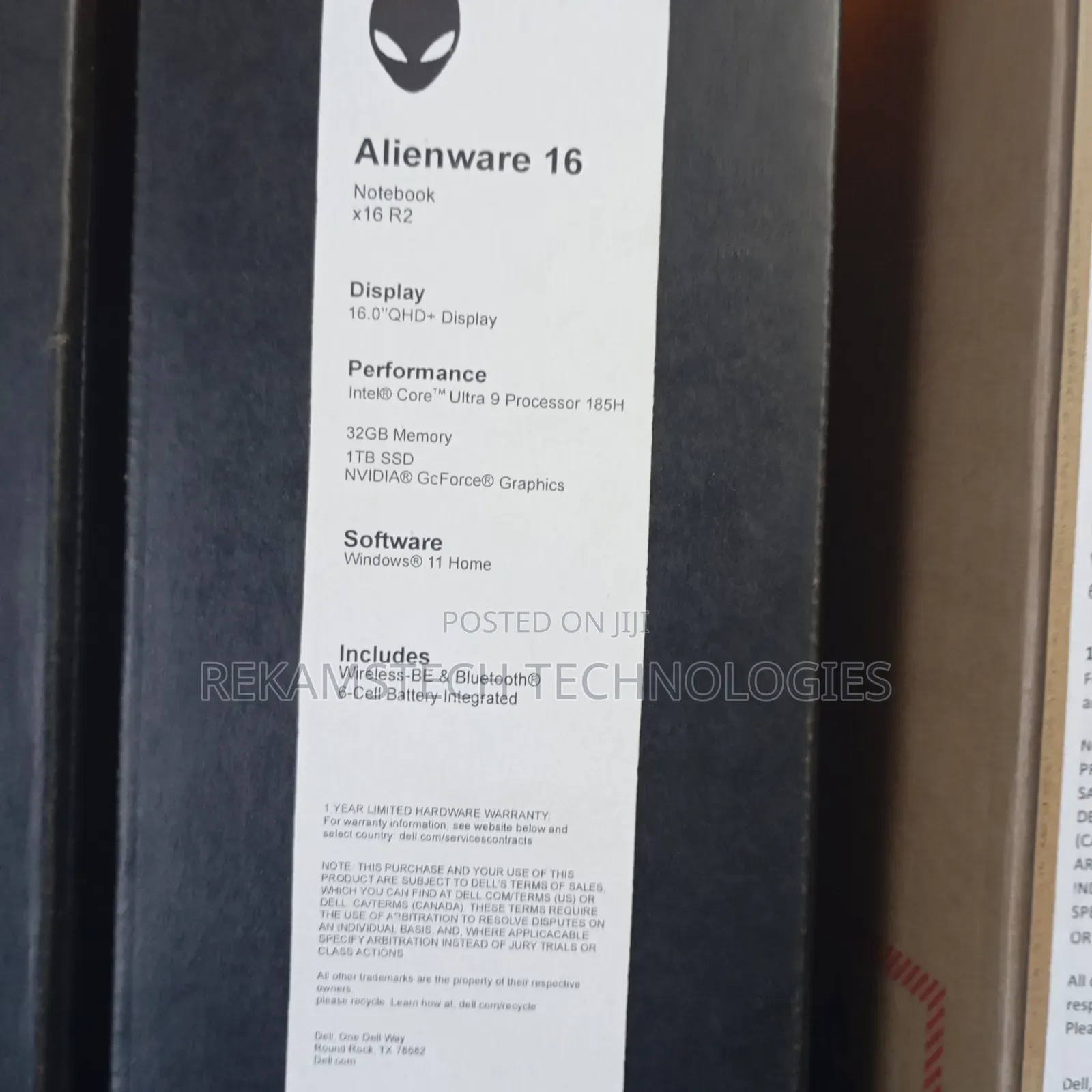 New Laptop Dell Alienware X16 R2 32GB Intel Core Ultra 9 SSD 1T