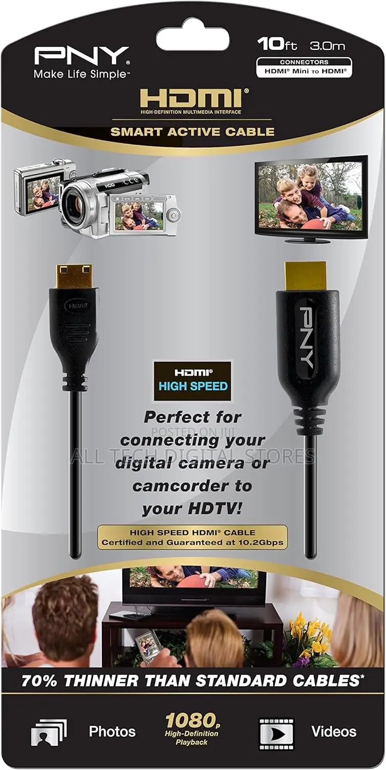 Pny Smart Active Hdmi Mini to Hdmi Cable - 10ft