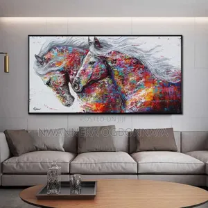 Photo - Abstract Running Horses Canvas Paintings