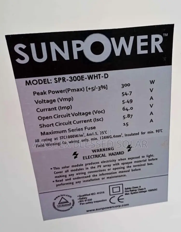 300watt Sunpower Solar Panel
