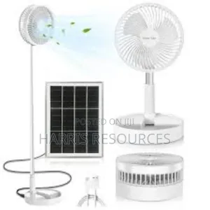 Telescopic Fan With Solar Panel Light- 24 Hours - 8000mah Battery