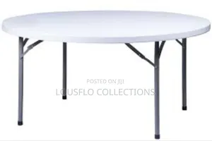 Your Big Quality 5ft Foldable Round Plastic Table for 10 Chairs