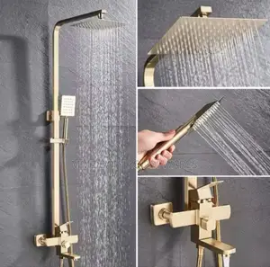Brushed Gold Bathroom Shower Mixers