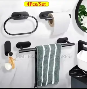 4pcs Set Black Bathroom Accessories